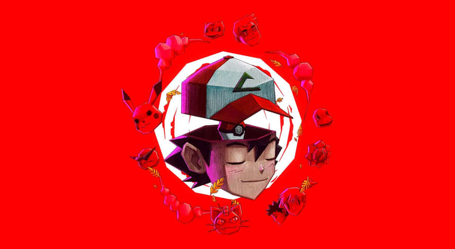 Ash Ketchum Pokemon Red Spiral Wallpaper