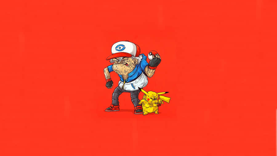 Ashand Pikachu Caricature Artwork Wallpaper