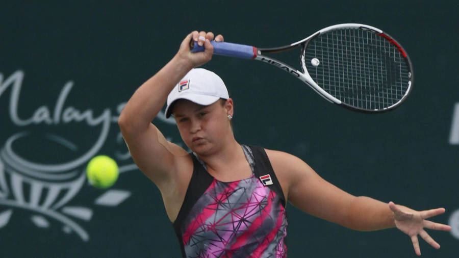 Ashleigh Barty And Approaching Tennis Ball Wallpaper