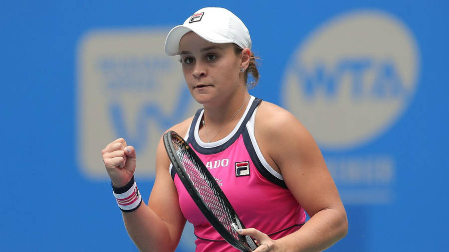 Ashleigh Barty - Triumph In Action Wallpaper