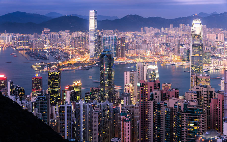 Asian City Hong Kong Cityscape Wallpaper