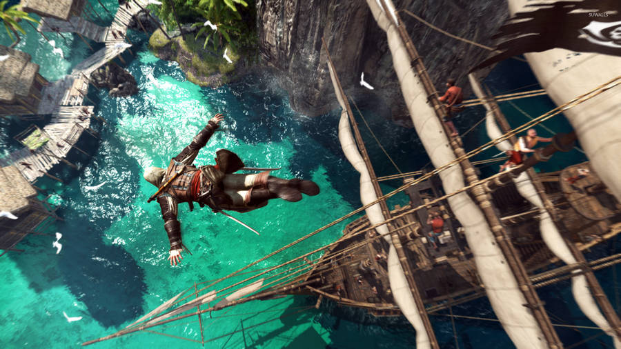 Assassin's Creed Black Flag Suicide Jump Wallpaper