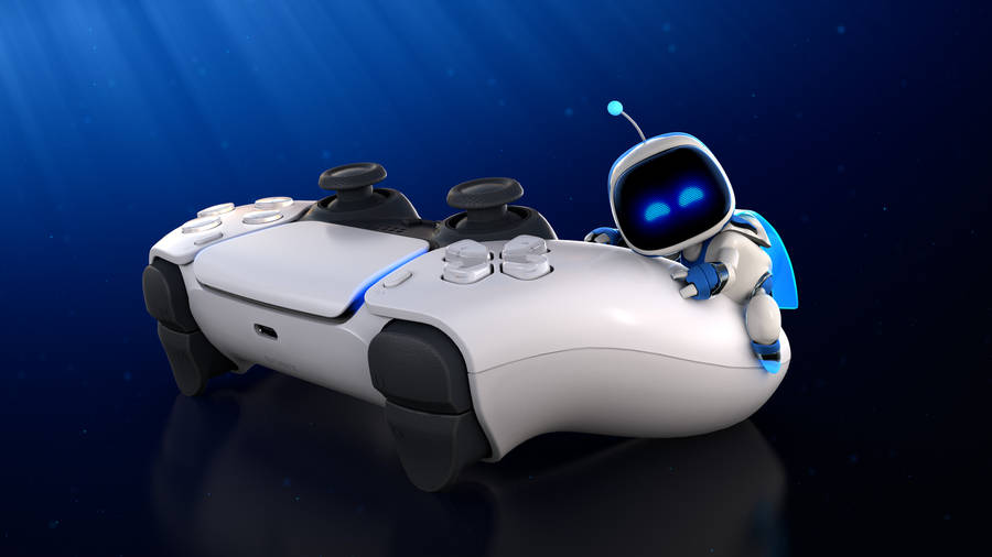 Astro-bot With Ps5 Controller Wallpaper