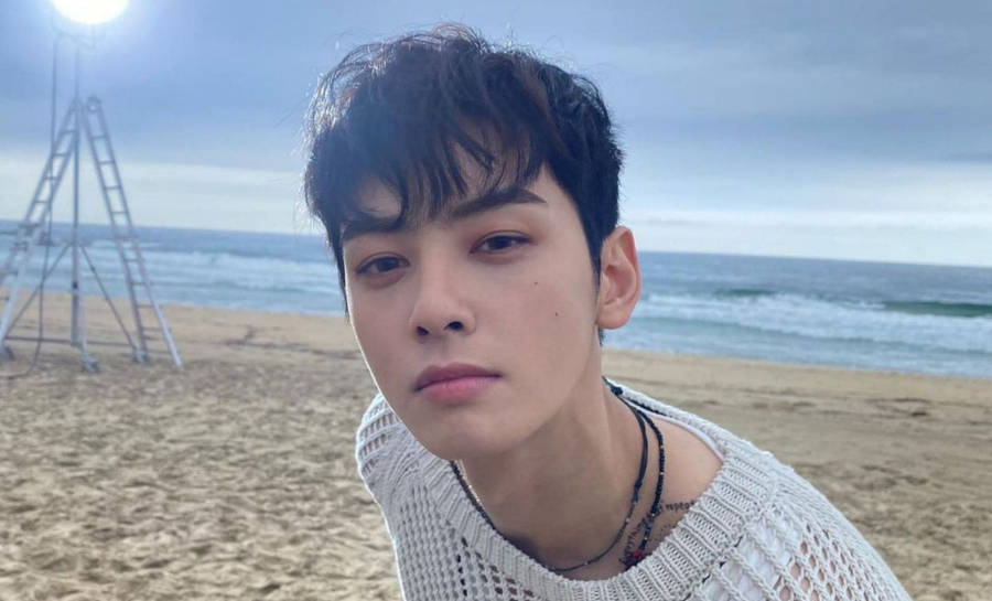 Astro Cha Eun Woo Beach Photoshoot Wallpaper