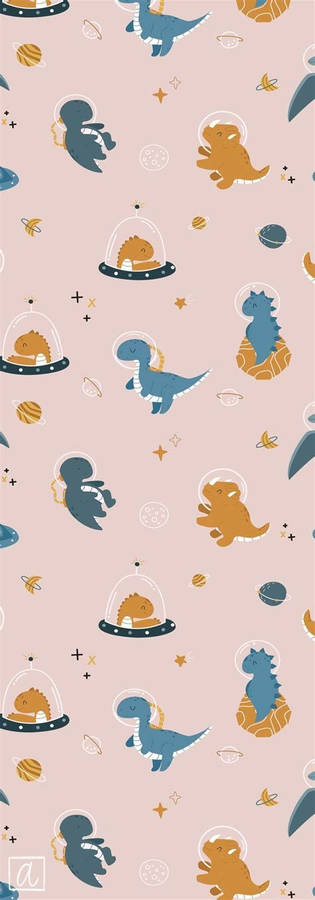 Astronaut Dino Kawaii Iphone Wallpaper