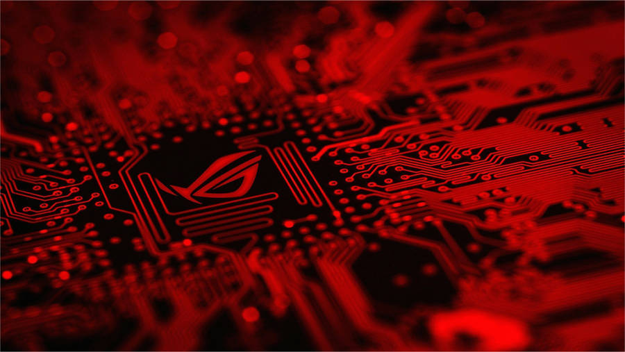 Asus Rog 4k Gaming Logo On Motherboard Wallpaper