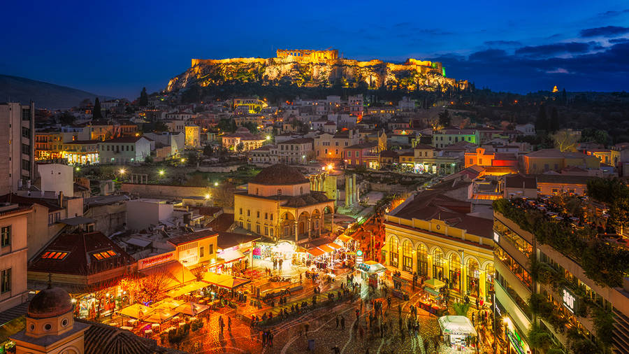 Athens City Lights Wallpaper