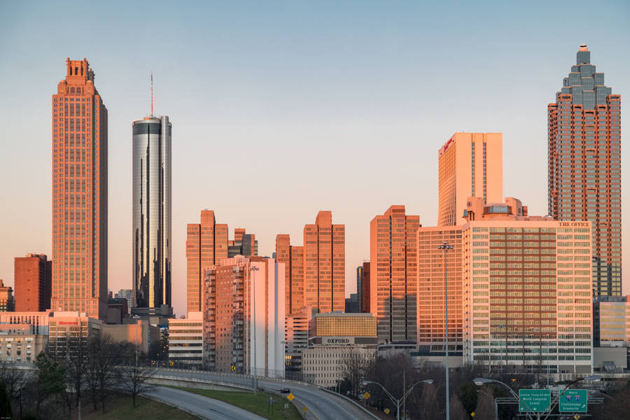 Atlanta Skyline During Sunset Wallpaper