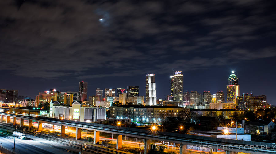 Atlanta Skyline With Sea Of Clouds Wallpaper