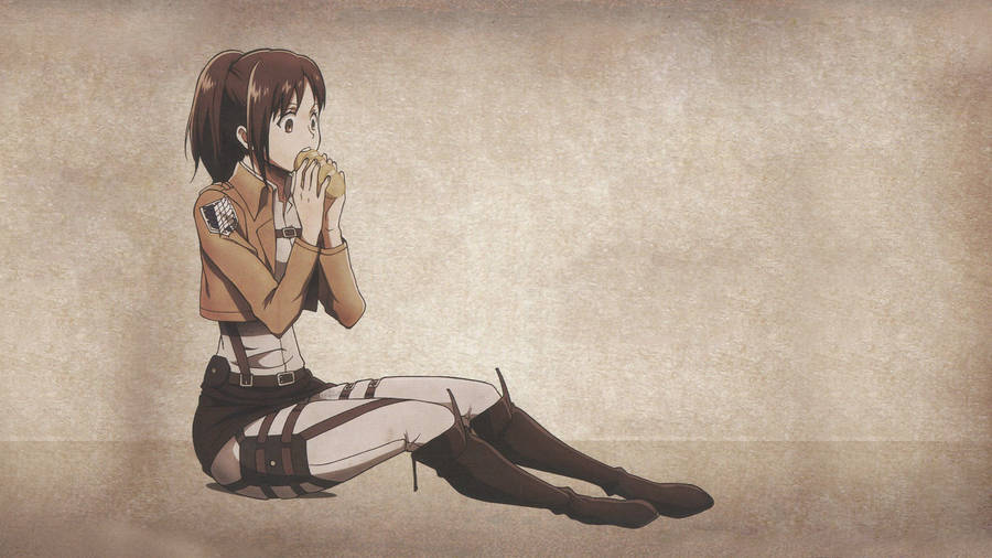 Attack On Titan Characters Sasha Eating Wallpaper