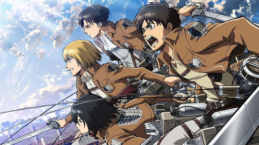 Attackon Titan Scout Regiment Action Wallpaper