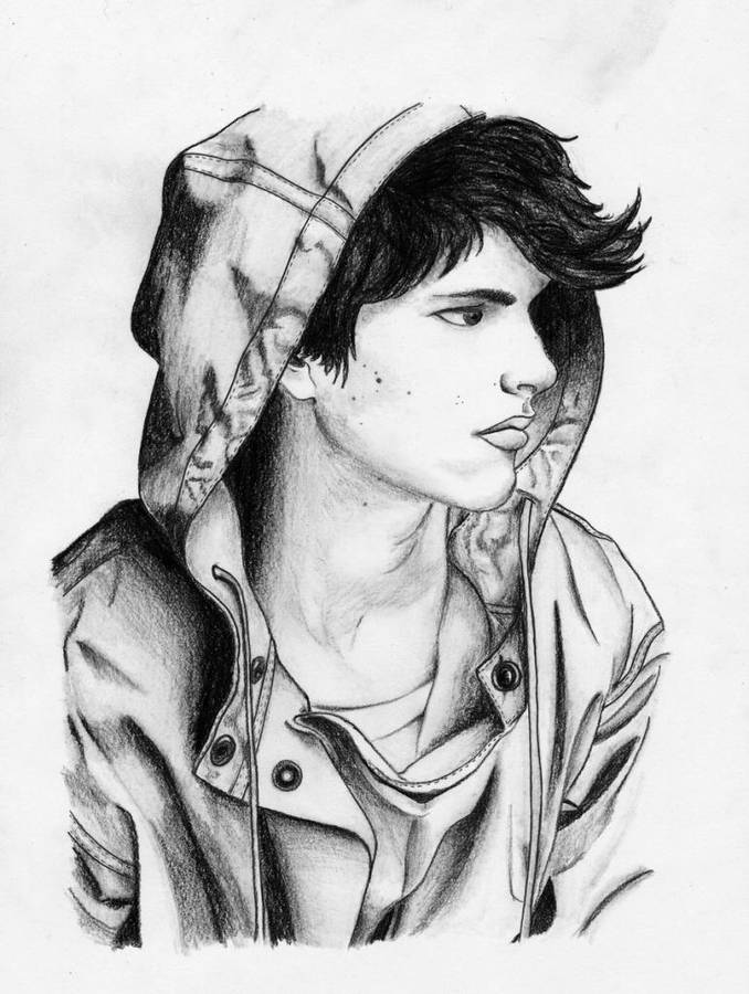 Attitude Boy Pencil Sketch Wallpaper