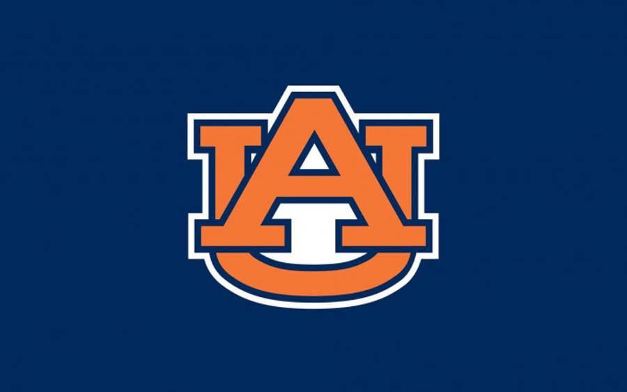 Auburn Football Logo With Orange And White Colors Wallpaper