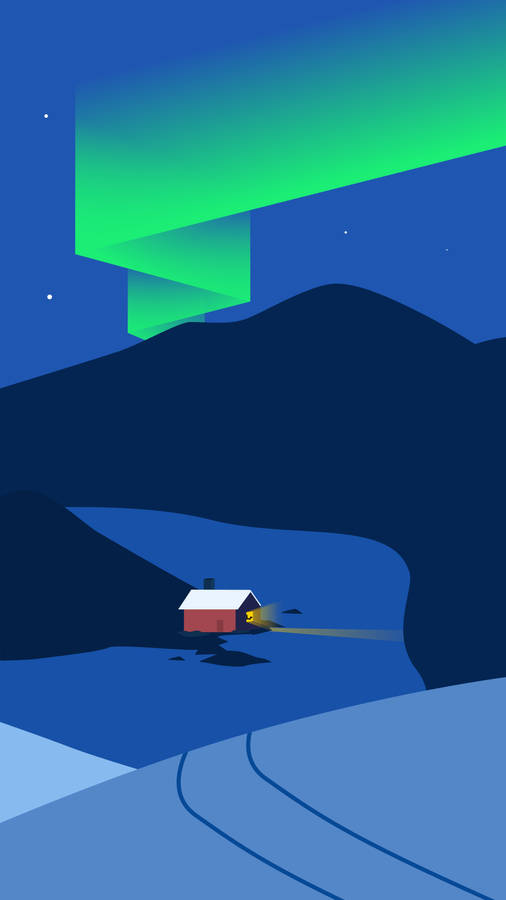 Aurora Borealis Minimalist Android Wallpaper