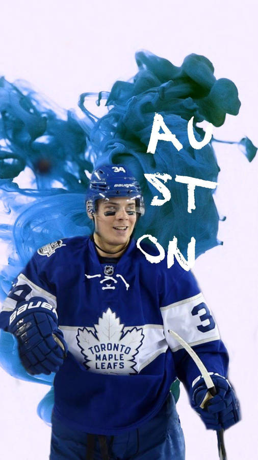 Auston Matthews Blue Paint Wallpaper