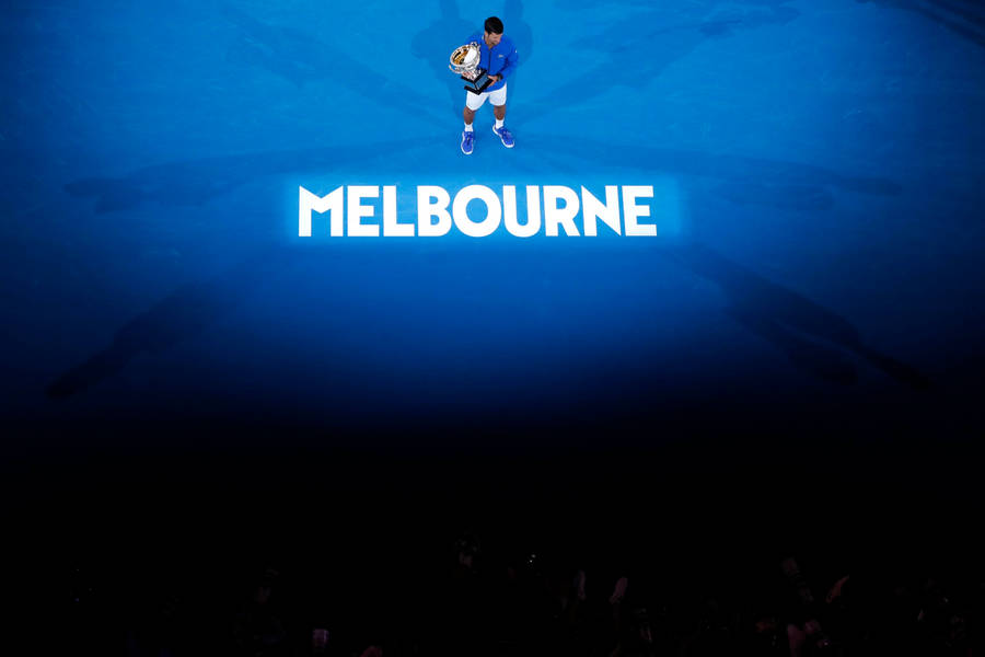 Australian Open Champion Holding Trophy Wallpaper