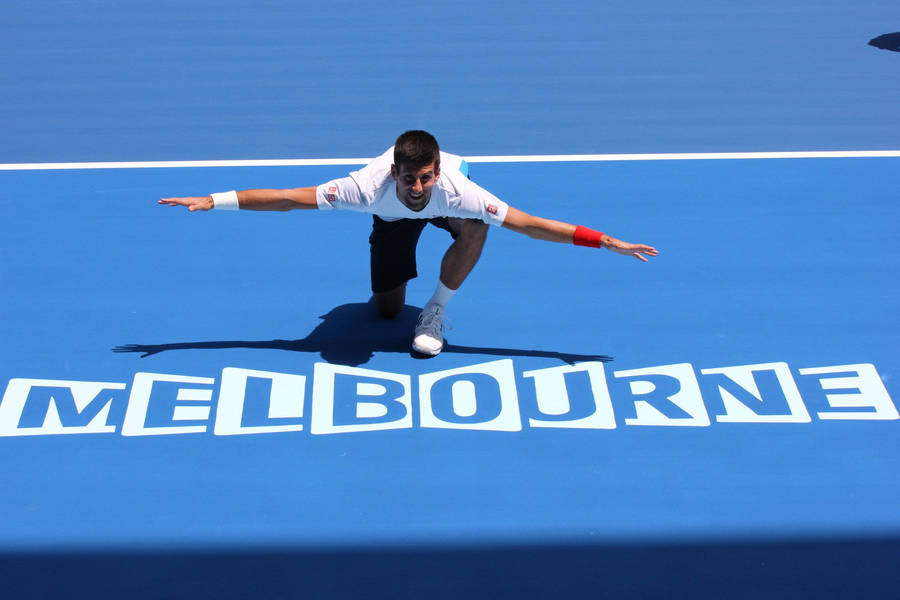 Australian Open Playful Photograph Of Novak Wallpaper