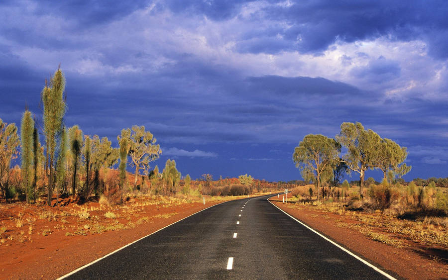 Australian Outback Asphalt Road Wallpaper