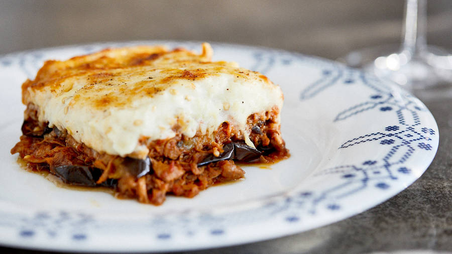 Authentic Greek Moussaka Dish Wallpaper