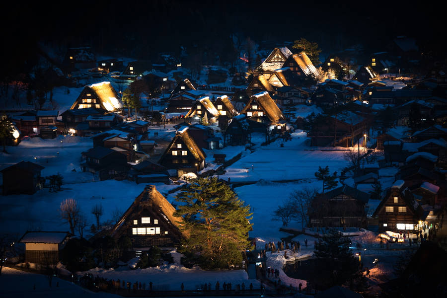 Authentic Shirakawa-go Village Wallpaper