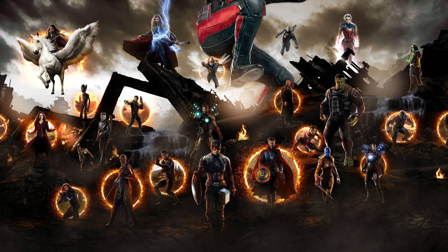 Avengers Assemble End Game Portal Wallpaper