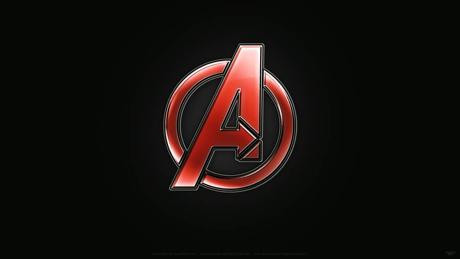 Avengers Letter A Logo In Red Wallpaper