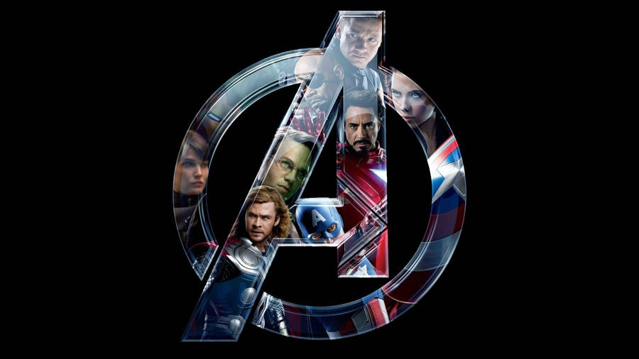 Avengers Superheroes In The Logo Desktop Wallpaper