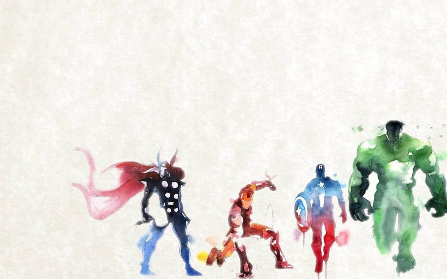 Avengers Watercolor Painting Desktop Wallpaper