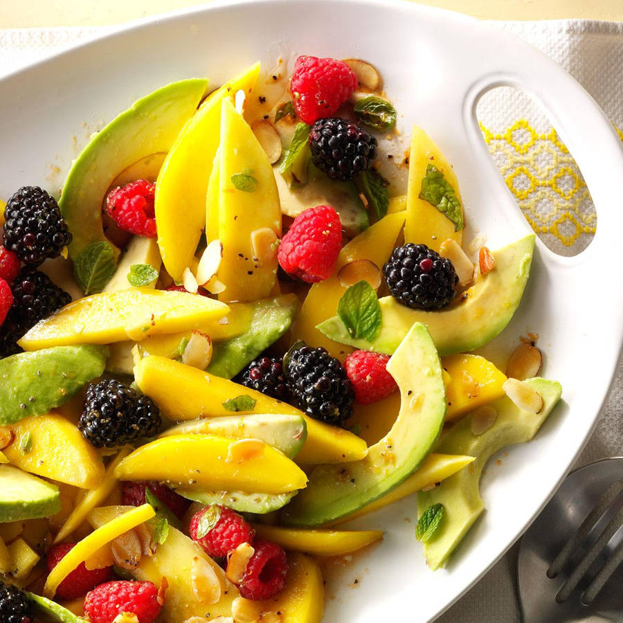 Avocado And Berries Salad Wallpaper