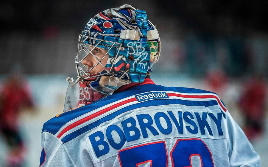 Award-winning Goaltender Sergei Bobrovsky In Action Wallpaper