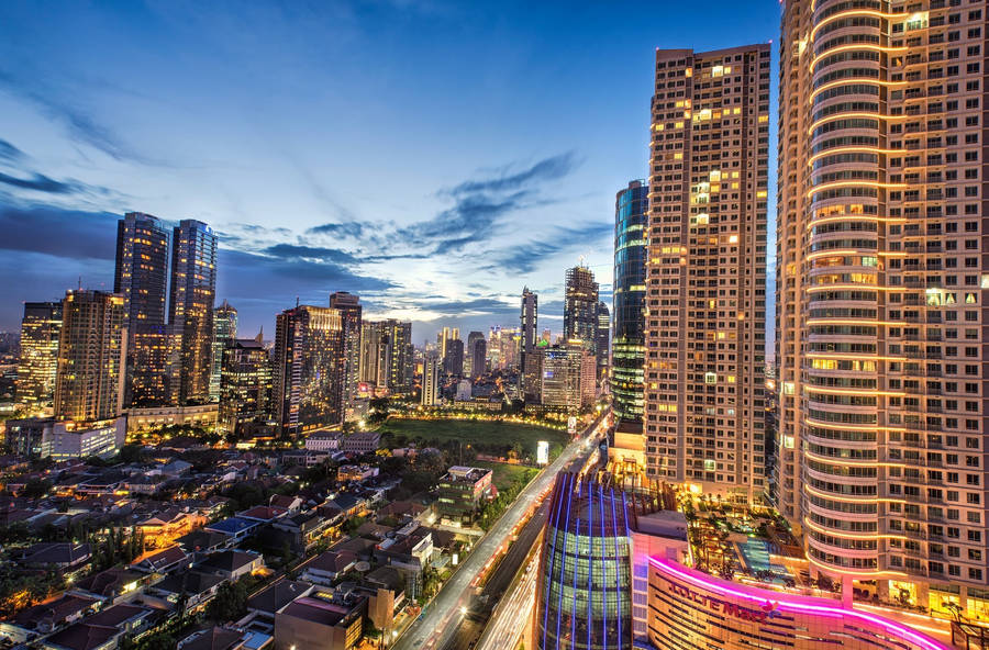 Awe-inspiring View Of Jakarta In The Afternoon Light Wallpaper