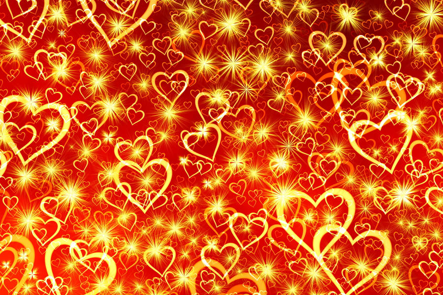 Awesome Heart Yellow Red Wallpaper