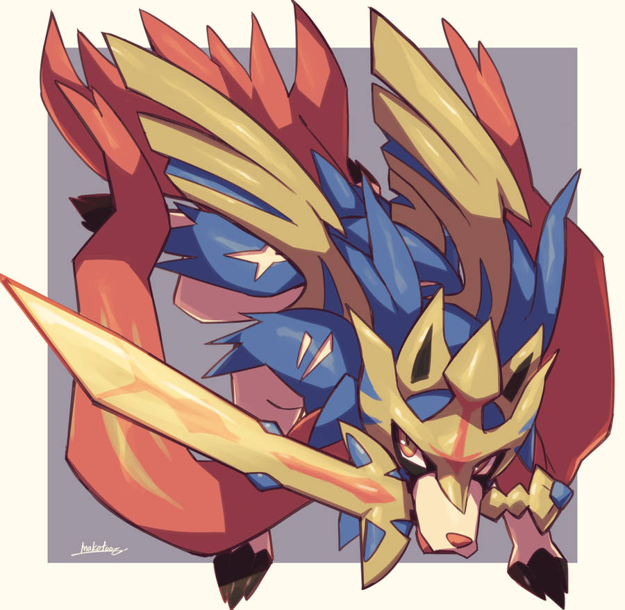 Awesome Zacian Sword In Mouth Wallpaper