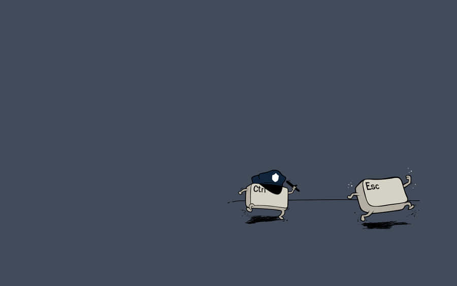 Awkward Keyboard Key Chase Wallpaper