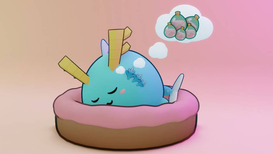 Axie Infinity Dreaming Aqua Axie Wallpaper