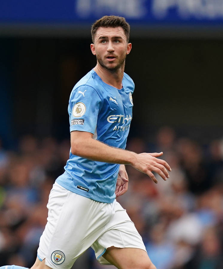 Aymeric Laporte In Blue And White Wallpaper