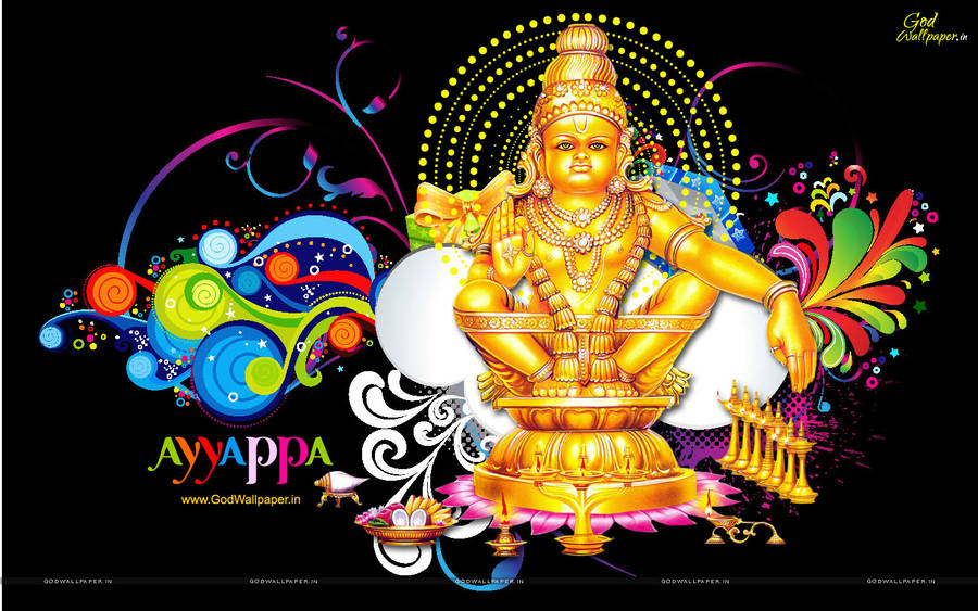 Ayyappan Colorful Art Wallpaper