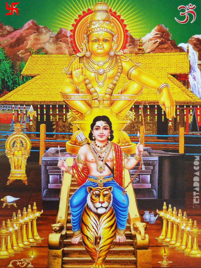 Ayyappan Deity And Monument Wallpaper