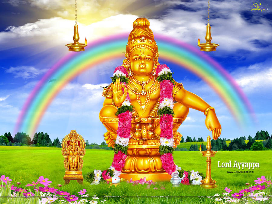 Ayyappan Field Rainbow Wallpaper