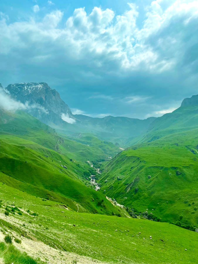 Azerbaijan Green Mountainside Wallpaper