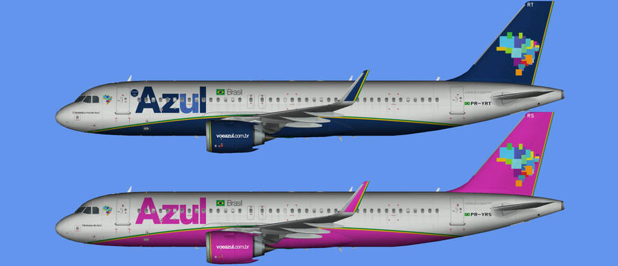 Azul Airlines' Beautiful Pink Jet In Sky Wallpaper