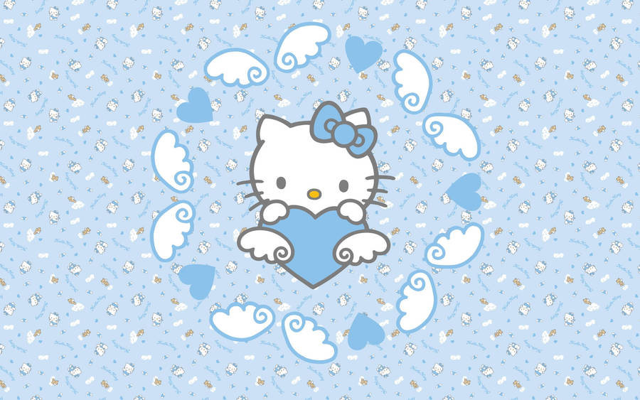 Baby Blue Hello Kitty Desktop Wallpaper