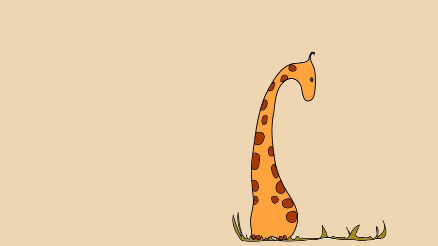 Baby Giraffe Minimalist Art Wallpaper