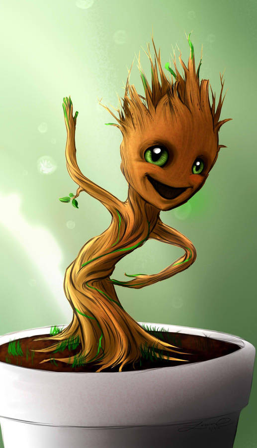 Baby Groot Green Eyes Wallpaper