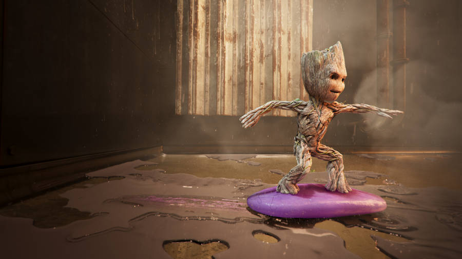 Baby Groot Riding Soap Wallpaper