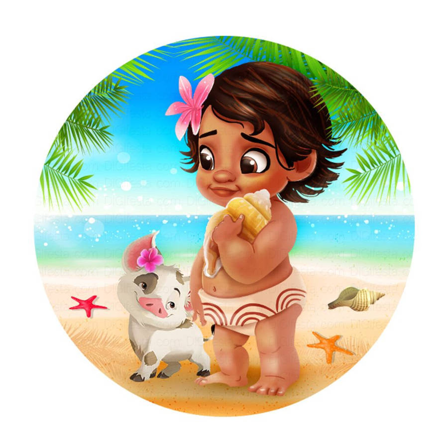 Baby Moana And Pua Wallpaper