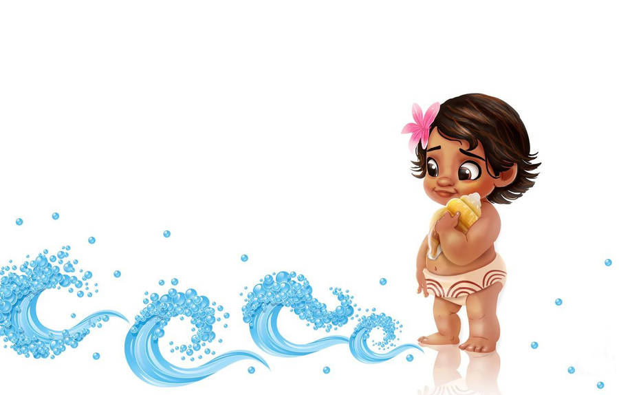 Baby Moana Ocean Waves Wallpaper