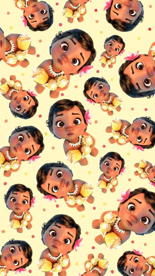 Baby Moana Pattern Wallpaper