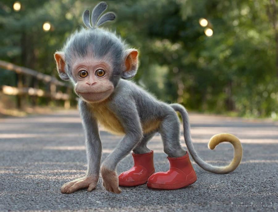 Baby Monkey Boots Wallpaper