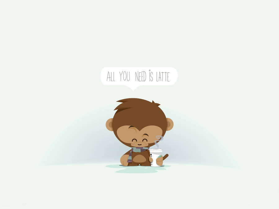 Baby Monkey Latte Wallpaper